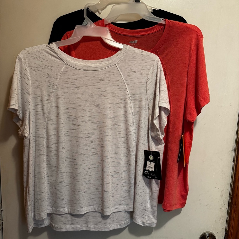 Avia Commuter SS Tee XXXL 22 Vivid White, Desert Peach, Black Soot NWT set of 3